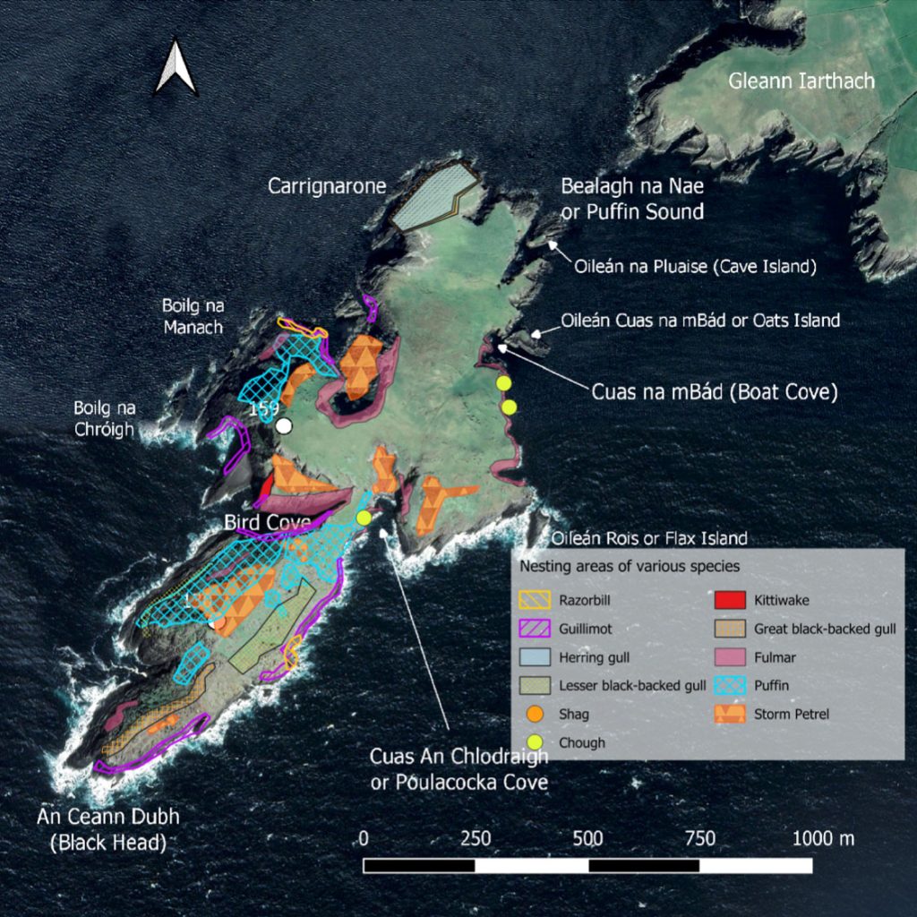 ecology research and solutions map of nesting areas for each individual species